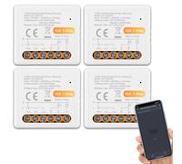 ANTELA Smart Relè Interruttore Wi-Fi e Bluetooth 1 canale 16A, compatibile con Alexa Google Home, Smart Life APP, nessun hub richiesto, 4 pezzi