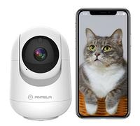 ANTELA Telecamera IP Wi-Fi 2,4GHz & 5GHz da interno orientabile 355°/80°, telecamera di sorveglianza PTZ, Visione notturna IR,Rilevamento del Movimento, Compatibile con Alexa & Google Home