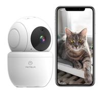 ANTELA Telecamera Wifi Interno 1080P, Telecamera Wi-Fi 2.4GHz /5GHz, 355°/80°, visione notturna IR e rilevamento del movimento, audio bidirezionale, compatibile con Alexa/Google Home
