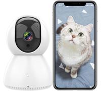 ANTELA Telecamera Wifi Interno 2,4GHz/5GHz WiFi, 1080P Videocamera di Sorveglianza, 355°/ 90°, Audio a 2 vie, Visione Notturna IR, Rilevamento del Movimento, Compatibile con Alexa/Google Home (1pc)