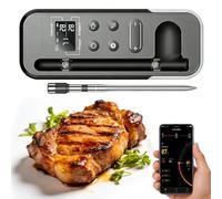 ANTELA Termometro per carne wireless con Sonde, 200m Bluetooth Termometro per Griglia con Display LCD, Termometro per Alimenti, IP67, Ricaricabile, App Controllo, Ideale per BBQ, Forni