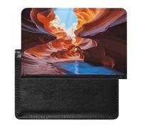 Antelope Canyon - Porta passaporto da viaggio, in pelle PU, custodia per passaporto, libro e carte, custodia per passaporto, ultra sottile, per donne e uomini
