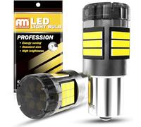ANTEMOON PY21W BAU15S Lampadine LED 6000K Bianco 12V 24V Super Luminoso 5000LM Canbus Sensa Errore 7507 1056 5009 per Luce di Retromarcia Posteriori Luce di Svolta Luce del Freno, 2 Pezzi