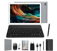 ANTEMPER Tablet 10 Pollici, 2024 Android 12 Touch Tablet, WiFi 5G/2.4G, Tablet in Offerta 4GB RAM+128GB ROM(TF 1TB), Octa-Core | 5+13 MP | 7000mAh | Include kit tastiera e mouse wireless, Argenteo