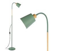 Anten Lampada a stelo per soggiorno, attacco E27, max. 60 W, altezza 159 cm, lampada da lettura con cavo da 200 cm, senza lampadina, camera da letto e studio, verde