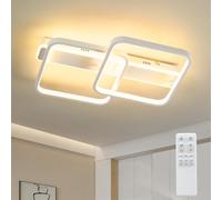 ANTENLICHT Lampada da soffitto LED 38W, quadrata, dimmerabile in modo continuo 3000-6500K, lampada da soggiorno con telecomando, metallo, con funzione di memoria, per camera da letto, sala da pranzo