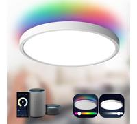 ANTENLICHT Lampada da soffitto LED Smart 24 W, compatibile con Alexa e Google Assistant Ø30 cm, controllabile tramite app con 16 milioni di colori fai da te,plafoniera WiFi con telecomando per camera