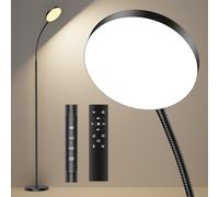ANTENLICHT Lampada da Terra NOVA LED | Moderna, dimmerabile con telecomando | 4 temperature di colore & luminosità | Timer 30 min & 1 ora | Lampada a stelo 18W argento per camera, soggiorno, ufficio