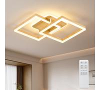 ANTENLICHT plafoniera led soffitto moderna plafoniera salotto Dimmerabile, 40W 3600LM Lampada da Soffitto, Funzione di Memoria, per Soggiorno, Camera da Letto, Sala da Pranzo, Ottica Legno 65x42x12cm