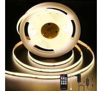 ANTENLICHT Striscia LED COB da 10 m, colore bianco naturale, 4000 K, 72 W, dimmerabile, con telecomando, CRI90+, 24 V, 8 mm, striscia luminosa autoadesiva, accorciabile per decorazione della casa