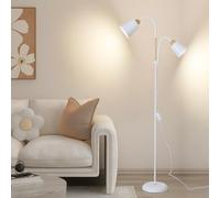 ANTENLICHT YOYO Lampada da terra con luce lettura | Portalampade E27 max 60W | 2 teste regolabili 360° | Design vintage moderna in metallo per soggiorno | Altezza 159cm bianco, senza lampadina