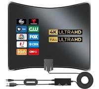 Antenna 2026 per Smart TV da interni, antenna TV da oltre 3600 miglia, antenna per canali locali, antenna TV interna 4K 8K 1080p con amplificatore di segnale amplificatore cavo coassiale da 4 m