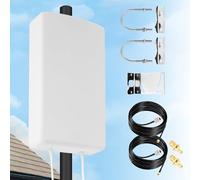 Antenna 4G LTE 5G da Esterno Mimo Logaritmica 698-2700 | 3300-4000 MHz Guadagno fino 18 dBi compatibile per Router 5G 4G Connettore SMA con TS9 e 2 Cavi a Bassa Perdita da 10M
