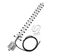 Antenna Ad Alto Guadagno 25dBi, Estensore WiFi Direzionale per Modem Router, Antenna Esterna in Lega di Alluminio con Cavo da 2 M, Argento, Connettore RP-SMA, Installazione
