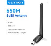 Antenna Adattatore WiFi AC650 WiFi5 Dongle USB 5G e 2.4G x PC Desktop Bluetooth