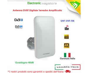 ANTENNA AMPLIFICATA HITECH PER TV DVB-T DA INTERNO-ESTERNO DOPPIA POLARIZZAZIONE