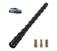 Antenna Auto Corta 18cm, Antenna Universale Ricambio Auto Radio FM AM Esterna per Tetto con 3 Viti M4 M5 M6, Compatibile con Veicoli con Base Filettata, Design Sportivo in Gomma e Metallo, Nero