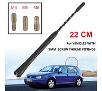 ANTENNA AUTO SPIRALE SPORTIVA UNIVERSALE RADIO TUNING AMFM CORTA 22CM ADATTATORI