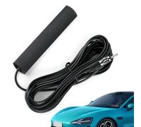 Antenna Autoradio Interna, Antenna Radio Auto Amplificata Universale, Modello ANT-309, Adesiva per Parabrezza, Connettore DIN, Compatibile con Radio AM/FM, Cavo 5 Metri, per Auto, SUV e Camion