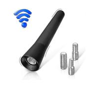 Antenna autoradio mini corta da 6,5 cm con potente ricezione FM, AM e DAB, nera.