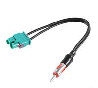 Antenna autoradio universale 30 cm con cavo coassiale RG174 per BMW Serie E46 E90 E39 E60 per Ford Fiesta Focus compatibile con connettore DIN