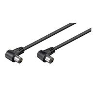 Goobay 11526 Cavetto Coax Antenna ad Angolo Coassiale (<70 dB), Schermatura Doppia, Nero, 2.5 m Lunghezza del Cavo