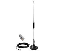 Antenna CB Magnetica 27 Mhz per Auto, Camion | Universale per Radio CB Midland, Uniden, President | Con 5m RG58-Cavo, Connettore UHF PL259 & BNC, Ø95 mm Base Calamita, Alta 67cm | Spedito dall'Europa