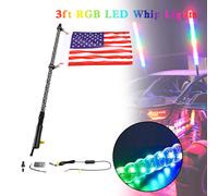Antenna con luci frusta LED RGB da 3 piedi con a bandiera per Polaris UTV ATV S6