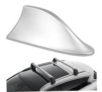 Antenna con pinna di squalo, copertura antenna per auto ABS autoadesivo senza punzonatura pannello interno per segnali 7x3x2" Spoiler decorativi ricambio, Argento, Decorazioni per