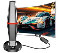 Antenna da interni DVB-T2 ad alta sensibilità con amplificatore e base magnetica, elimina le interferenze 4G/5G, ricezione TV gratuita senza contratto via cavo o satellitare