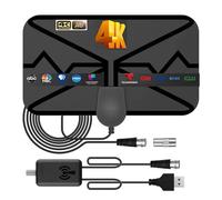 Antenna digitale 4K IndoorTV antenna, HD amplificata lunga 250+ miglia, cavo coassiale booster di segnale, supporto HD 4K 1080p HD Indoor HDTV, antenna per Smart TV
