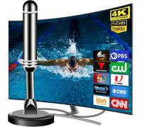 Antenna digitale per Smart TV da interni, antenna TV per canali locali, forte base magnetica, antenna TV interna per una facile installazione, ricezione a lungo raggio per 4K 1080p, supporta tutti i
