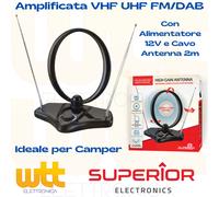 Superior Antenna TV Amplificata per Interni DVB-2 FM DAB TNT HD