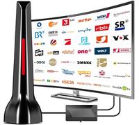 Antenna DVB-T/DVB-T2 con amplificatore interno 36Dbi+ HDTV per TV, qualità del segnale grazie al nucleo in alluminio, cavo da 3 metri, supporta 4K 1080P, tutti i dispositivi TV DAB/UHF/VHF