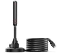 Antenna DVB-T/DVB-T2 -DTA240 - più forte antenna per televisione digitale TV/DVB-T2 Tuner Stick/nucleo massiccio in alluminio per la massima qualità del segnale - Con base magnetica cavo da 2 m