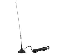 Antenna FM per lettore CD con base magnetica in plastica nera | Per stereo e dispositivi domestici, guadagno elevato e audio migliorato, resistente alle intemperie, installazione facile