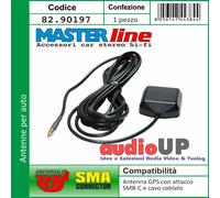 Antenna GPS per auto universale con attacco SMB-C e cavo cablato. Antenne auto