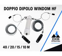 ANTENNA HF WINDOM DOPPIO DIPOLO MULTIBANDA 4 BANDE 40/20/15/10 CON BALUN 1KW