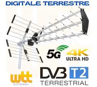 Antenna Kit Tv Digitale Terrestre Esterna Alto Guadagno UHF DVB-T2 Direttiva