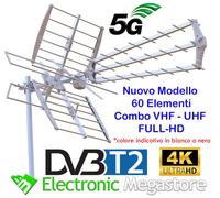 Antenna Kit Tv Digitale Terrestre Esterna Alto Guadagno UHF DVB-T2 Direttiva 5G