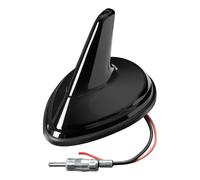 ANTENNA PER AUTO AMPLIFICATA AM/FM UNIVERSALE DA TETTO PINNA SQUALO STELO NERA