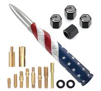 Antenna per auto e camion con tappi per valvole - design bandiera americana, universale antenna corta di ricambio per Ford F150 F250 F350 Super Duty Raptor Dodge RAM GM Chevy Silverado 1500 2500 3500