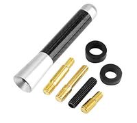 Antenna per auto EVGATSAUTO, antenna corta per radio a vite in fibra di carbonio 3 pollici adatta per la modifica universale dell'auto(Argento)