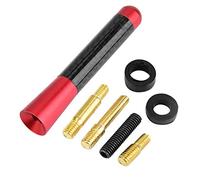 Antenna per auto EVGATSAUTO, antenna corta per radio a vite in fibra di carbonio 3 pollici adatta per la modifica universale dell'auto(Rosso)