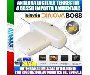 ANTENNA PER IMBARCAZIONI DIGITALE TERRESTRE DINOVA BOSS LTE 32dB TELEVES 144223