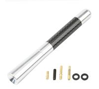 Antenna per tettuccio auto Antenna radio corta universale per auto da 3,5 cm/8 cm/12 cm Antenna da tetto nera in fibra di carbonio Antenna ricevente FM/AM in metallo(Silver,12cm)