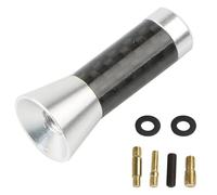 Antenna per tettuccio auto Antenna radio corta universale per auto da 3,5 cm/8 cm/12 cm Antenna da tetto nera in fibra di carbonio Antenna ricevente FM/AM in metallo(Silver,3.5cm)