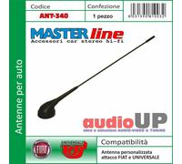 Antenna personalizzata FIAT a tetto con perno MA6. Asta in fibra di vetro.
