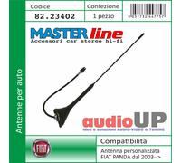 ANTENNA PERSONALIZZATA FIAT PANDA DAL 2003>. ASTA FIBRA VETRO CONNETTORE RAKU