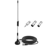 Antenna Radio, Antenna Telescopica Digitale FM per Interni con Base Magnetica e Cavo di Estensione da 1 Metri, Compatibile con Ricevitori Audio Video, Sistemi Home Theater e Amplificatori